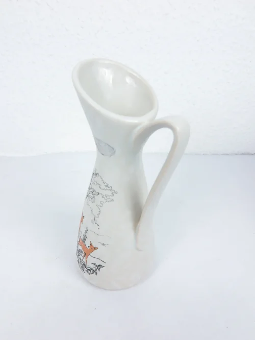 Bild 2 von 50er  Henkelvase Reh
