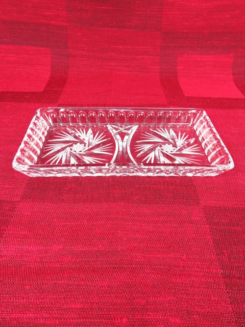 Bild 1 von 50er Servierplatte Kristallglas, Kabarett, Beilagenschale