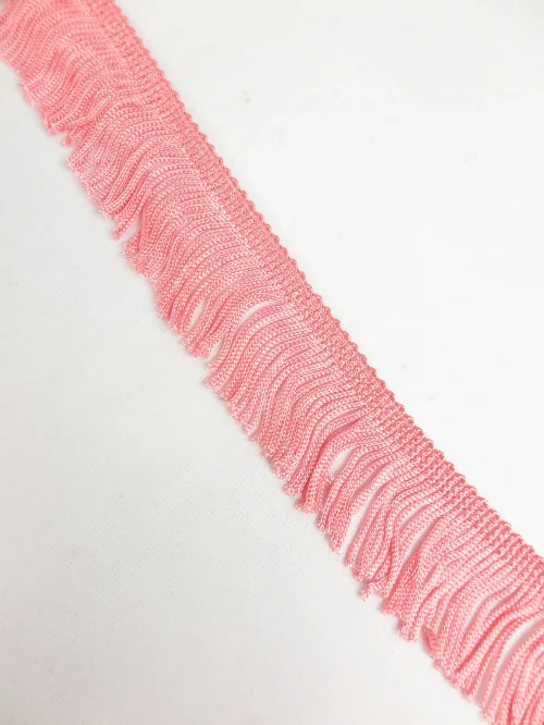 70er Borte, Bordüre, Spitze, Litze, Fransenbordüre, Rosa