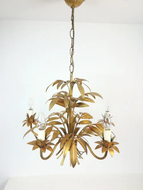 Goldene Deckenlampe Hans Kögl