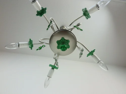 Bild 4 von Vintage Deckenlampe mit grünem Kristall