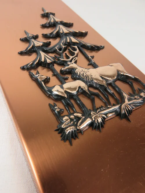 Bild 3 von 70er Kupferbild Hirsche