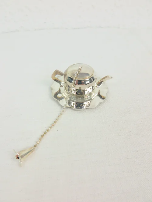 Bild 2 von 60er Teesieb versilbert, mit Tablett