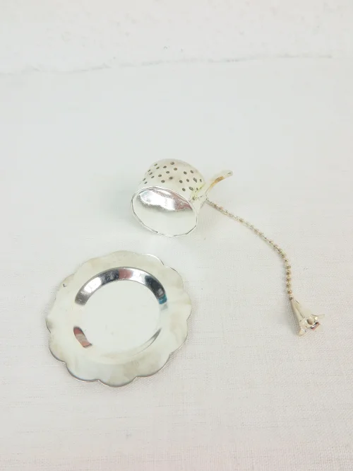 Bild 6 von 60er Teesieb versilbert, mit Tablett