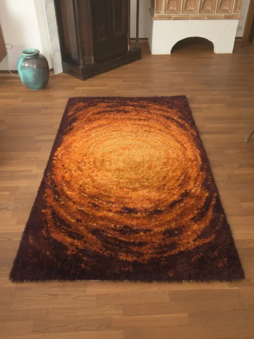 Bild 2 von Vintage wool carpet orange-brown 120x200