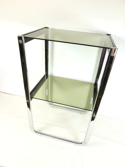 Bild 1 von 70er Glas Beistelltisch Rauchglas