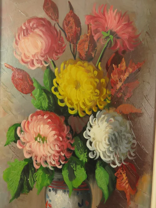 Bild 2 von 50er Ölgemälde Blumenstrauß