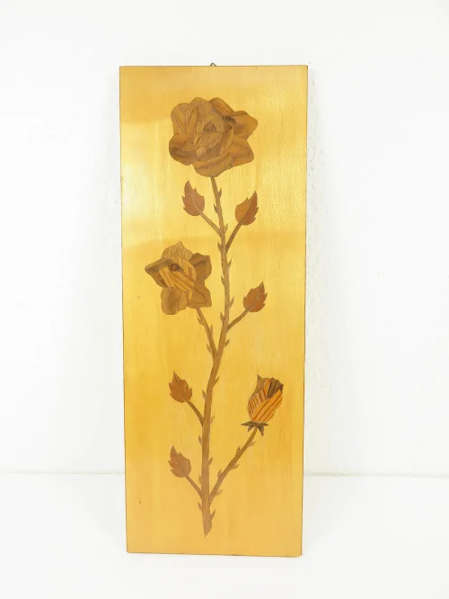 Bild 1 von 50er Holzbild Intarsien Rose