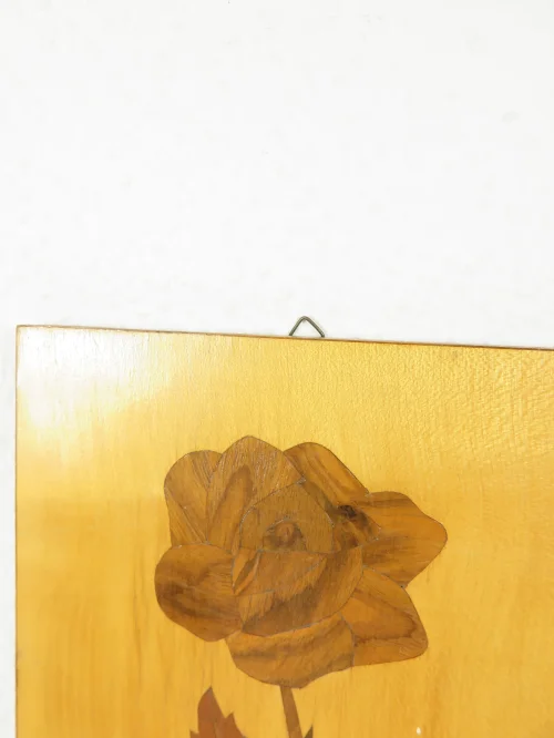 Bild 3 von 50er Holzbild Intarsien Rose