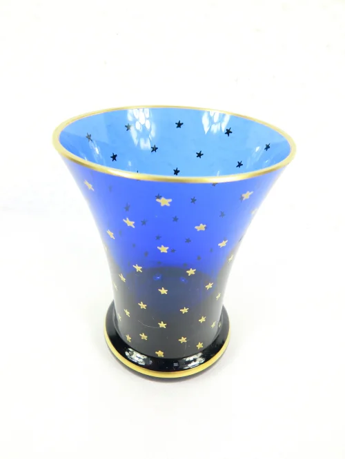 Bild 2 von 70er Glasvase blau im 20er Jahre Stil