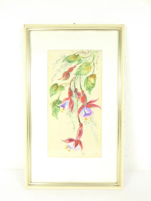 Bild 1 von 70er Bild Fuchsie auf echtem Seidenpapier