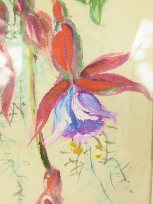 Bild 2 von 70er Bild Fuchsie auf echtem Seidenpapier