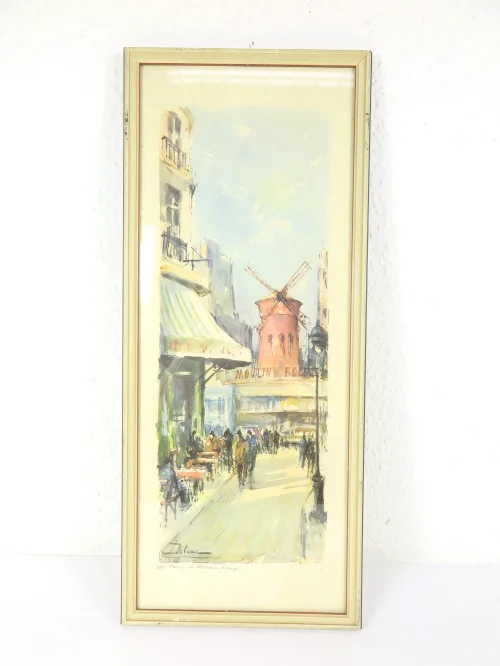 Bild 1 von 50er Bild Aquarell  Moulin Rouge Paris