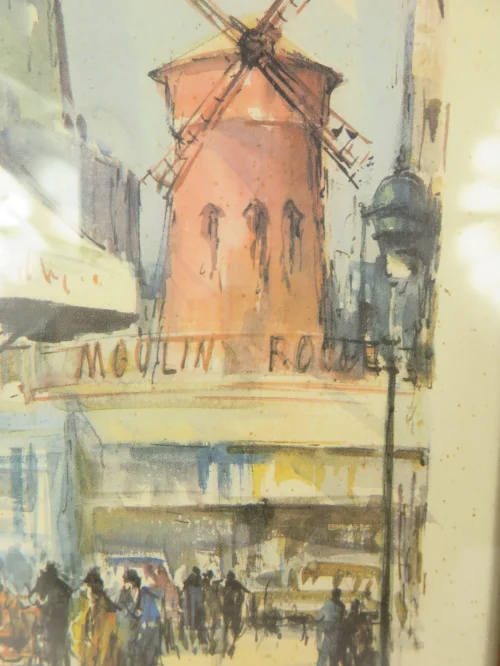 Bild 2 von 50er Bild Aquarell  Moulin Rouge Paris