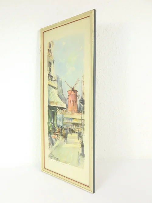 Bild 4 von 50er Bild Aquarell  Moulin Rouge Paris