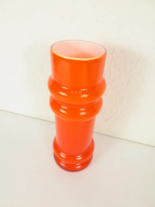 Bild 2 von 70er Glas Vase Orange