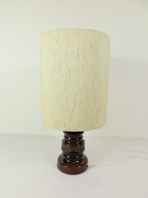 70er Tischlampe Wildseidenschirm