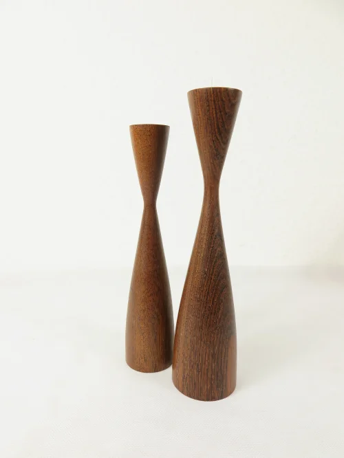 Bild 2 von 50er Holz Kerzenleuchter, dänische Handarbeit
