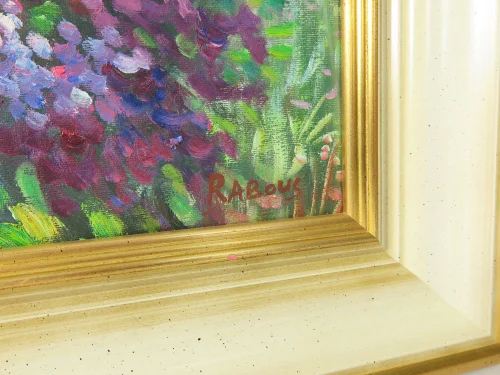 Bild 4 von 70er Ölbild Dame mit Kind am See von Xavier Rabous 50x60