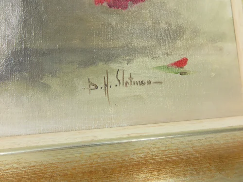 Bild 4 von 80er Ölbild Blumenstaruß