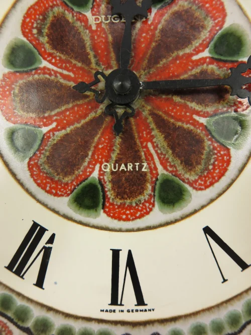 Bild 6 von 70er Küchenuhr Dugena Keramik und Holz
