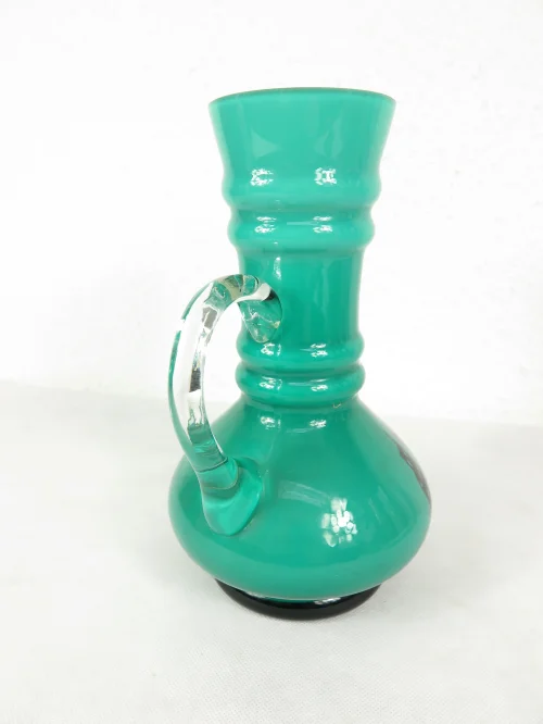 Bild 4 von 70er Murano Vase türkis mit Henkel