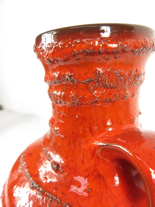 Bild 3 von 70er Künstlervase Orange-Rot