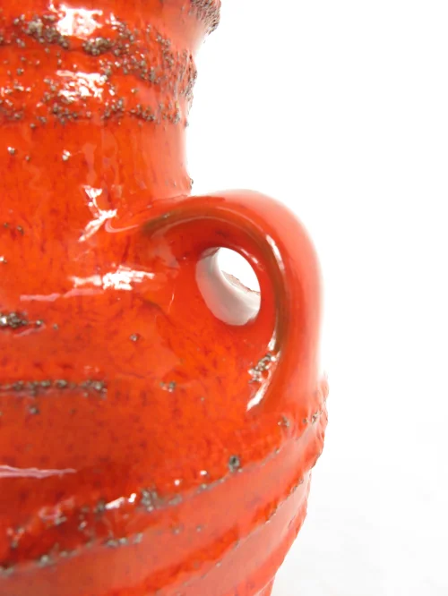 Bild 4 von 70er Künstlervase Orange-Rot