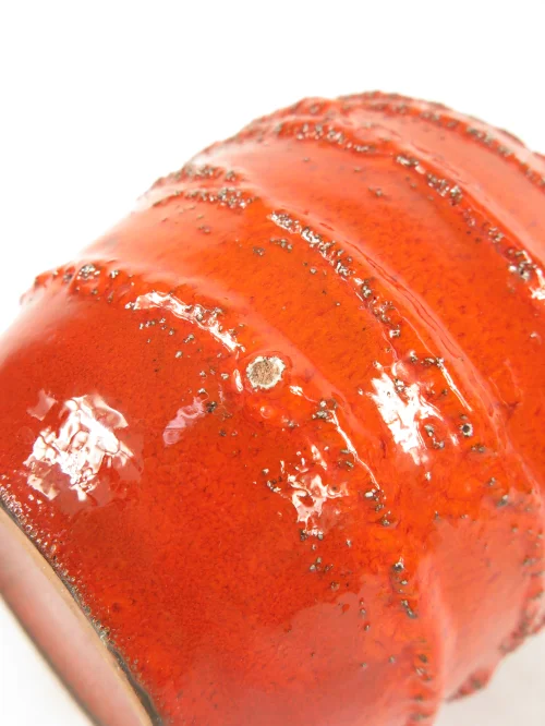 Bild 6 von 70er Künstlervase Orange-Rot