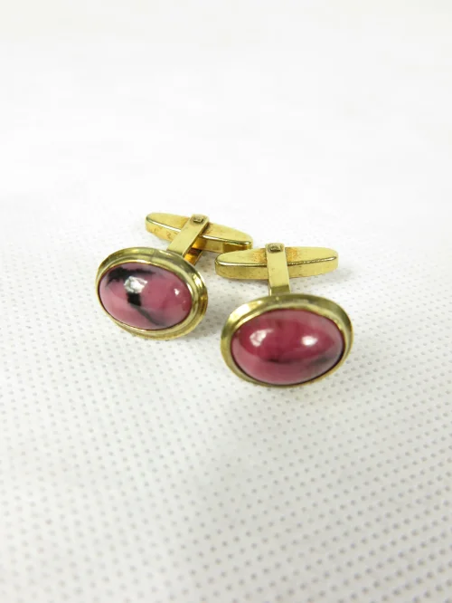 50s Cufflinks with rhodonite