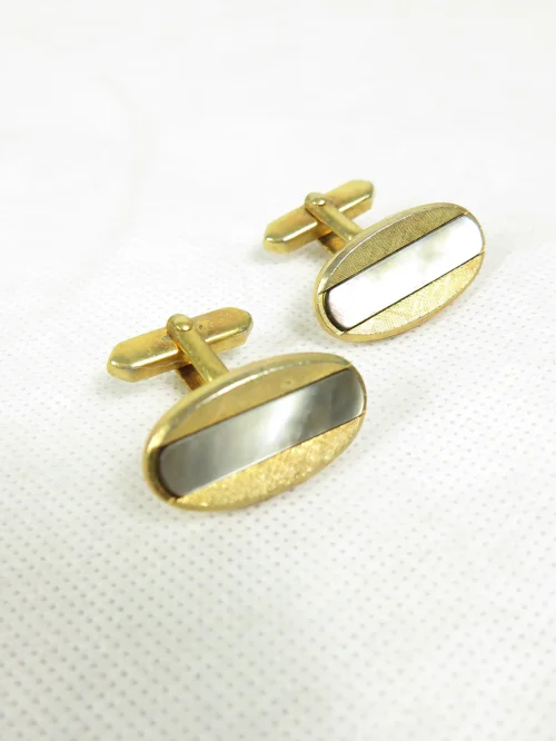 60s cufflinks with mother of pearl