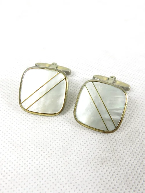60s cufflinks with mother of pearl