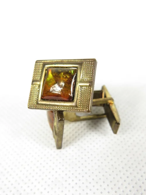 70s cufflinks with agate