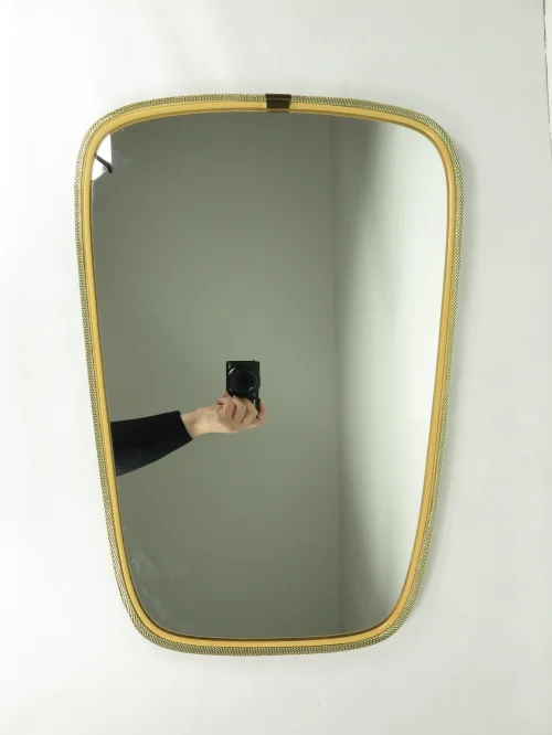Bild 2 von 50er Spiegel mit Messingrand