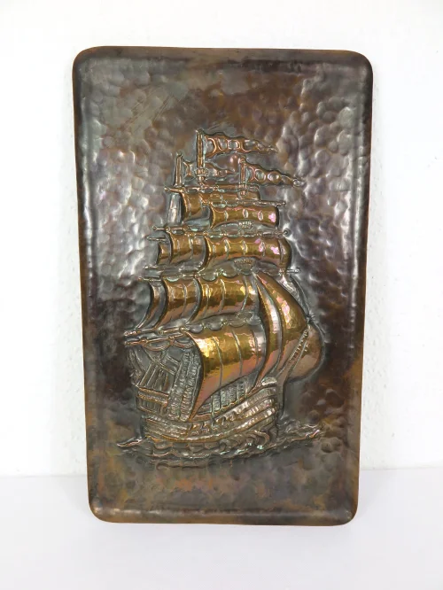 70er Kupferbild Schiff
