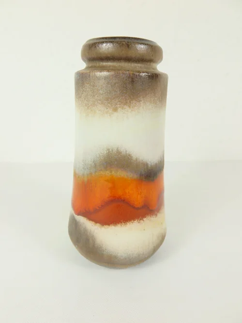 70er Vase Scheurich Orange - Braun