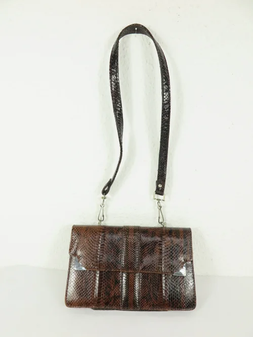 70er Handtasche echtes Leder