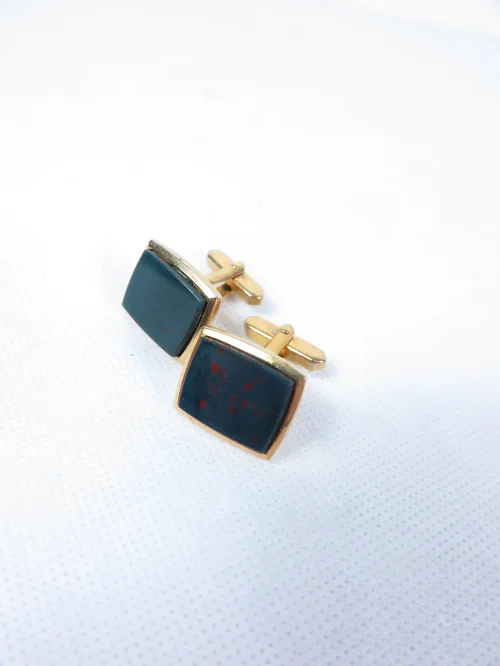 60s cufflinks, onix stone