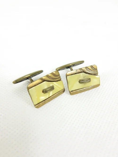 20s cufflinks, mother-of-pearl, Art Nouveau