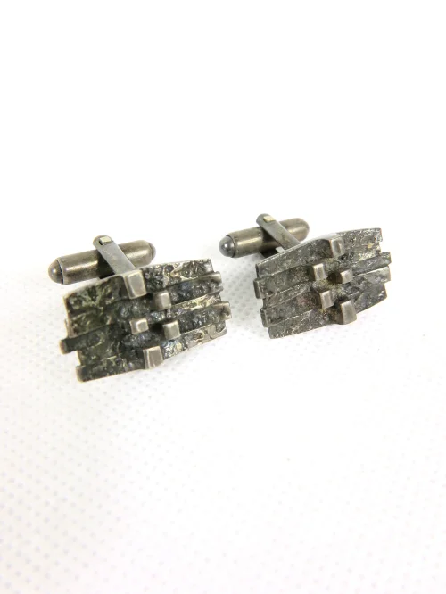 70s cufflinks, genuine silver
