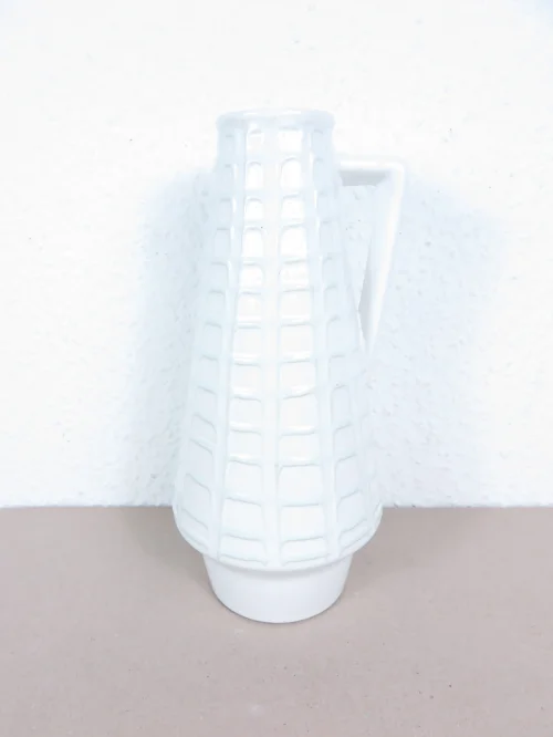 60er Henkelvase, groß, weiß