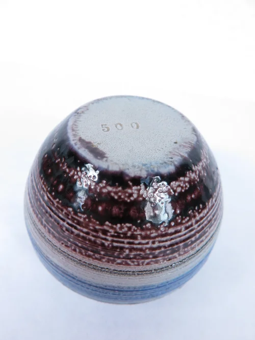 Bild 3 von 60er Steingut Vase, Blaukeramik