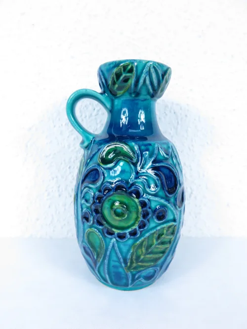 60er Vase Bay Türkis, Künstlervase