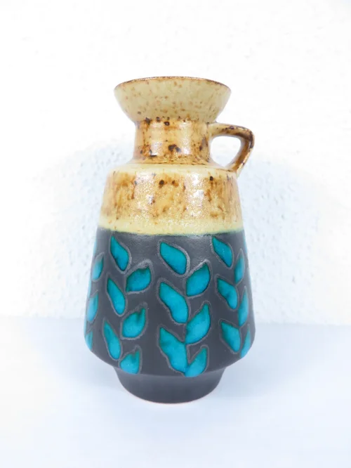 60er Vase mit Henkel, Deutsche Keramik
