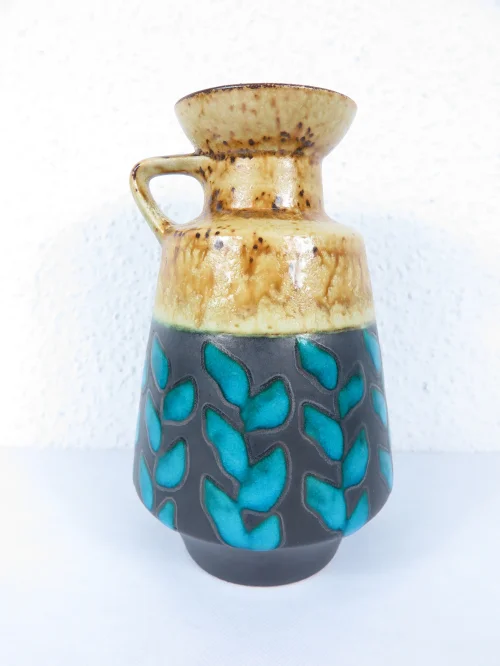 Bild 2 von 60er Vase mit Henkel, Deutsche Keramik