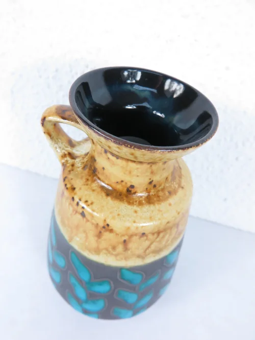 Bild 3 von 60er Vase mit Henkel, Deutsche Keramik