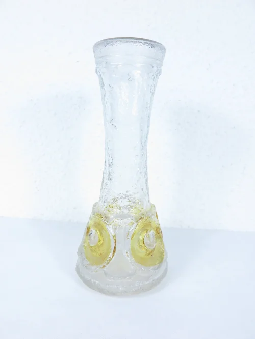 70er Glasvase Pressglas