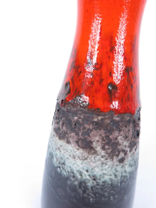 Bild 3 von 70er Vase Keramik, Oranger Fat Lavaoptik