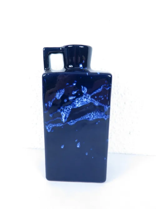 Bild 2 von 70er Vase eckig mit Henkel, Keramikvase