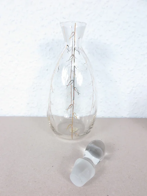 Bild 3 von 60er Bömische Glaskaraffe mit 5 Gläsern echt vergoldet